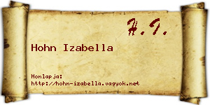Hohn Izabella névjegykártya